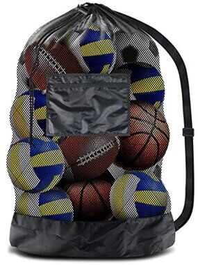 Thickened ExtraLarge Sports Ball Bag Mesh Socce Ball Bag HeavyDuty DrawstringBag